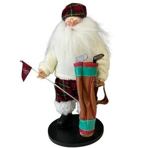 Homestead Golfing Santa Figure Golf Clubs Home Holiday Christmas Decor 11 In New